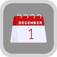 1st of December Flat Round Corner Icon vector