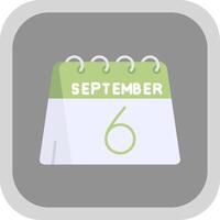 6th of September Flat Round Corner Icon vector