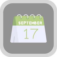 17th of September Flat Round Corner Icon vector