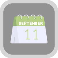 11th of September Flat Round Corner Icon vector