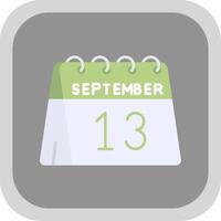 13th of September Flat Round Corner Icon vector