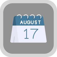 17th of August Flat Round Corner Icon vector