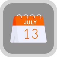 13th of July Flat Round Corner Icon vector