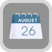 26th of August Flat Round Corner Icon vector