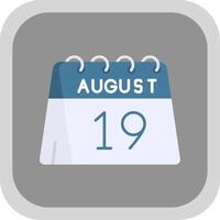 19th of August Flat Round Corner Icon vector