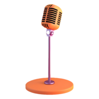 AI generated Png of podcast microphone on a stand against transparent Background