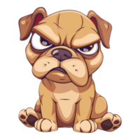 AI generated png of sad angry Dog on transparent background - Ai generated