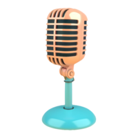 AI generated Png of podcast microphone on a stand against transparent Background