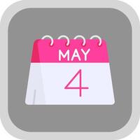 4th of May Flat Round Corner Icon vector