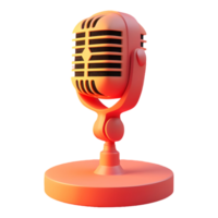AI generated Png of podcast microphone on a stand against transparent Background