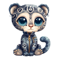 AI generated PNG of cute sticker style zipper animal on transparent background - Ai generated