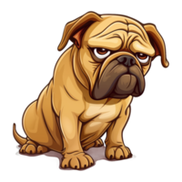 AI generated png of sad angry Dog on transparent background - Ai generated