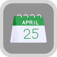 25th of April Flat Round Corner Icon vector