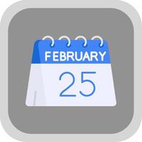 25th of February Flat Round Corner Icon vector