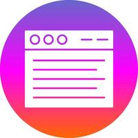 Browser Glyph Gradient Circle Icon vector