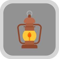 Oil lamp Flat Round Corner Icon vector