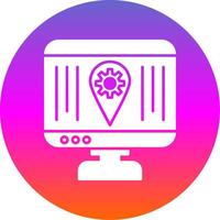 Localization Glyph Gradient Circle Icon vector