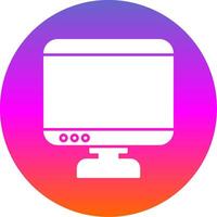 Monitor Glyph Gradient Circle Icon vector