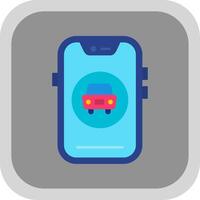 Car Flat Round Corner Icon vector