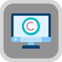 Copyright Flat Round Corner Icon vector