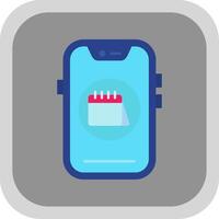 Calendar Flat Round Corner Icon vector