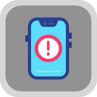 Error Flat Round Corner Icon vector