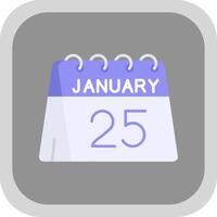 25th of January Flat Round Corner Icon vector