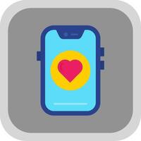 Heart Flat Round Corner Icon vector