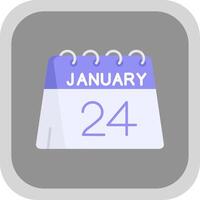 24th of January Flat Round Corner Icon vector