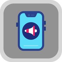 Sound Flat Round Corner Icon vector