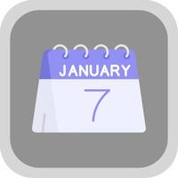 7th of January Flat Round Corner Icon vector