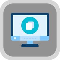 Copy Flat Round Corner Icon vector