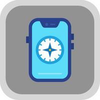 Compass Flat Round Corner Icon vector