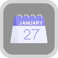 27th of January Flat Round Corner Icon vector