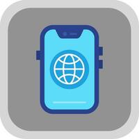 Global Flat Round Corner Icon vector