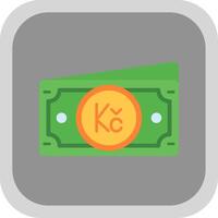 Koruna Flat Round Corner Icon vector