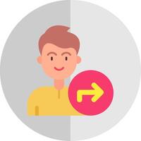 Direction Flat Round Corner Icon vector