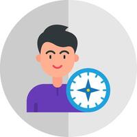 Compass Flat Round Corner Icon vector