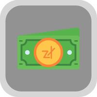 Zloty Flat Round Corner Icon vector