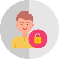 Lock Flat Round Corner Icon vector