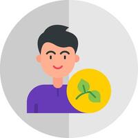 Eco Flat Round Corner Icon vector