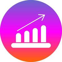 Graph Bar Glyph Gradient Circle Icon vector