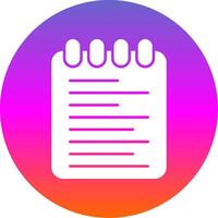 Note Pad Glyph Gradient Circle Icon vector