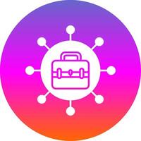 Briefcase Glyph Gradient Circle Icon vector