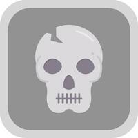 Skull Flat Round Corner Icon vector