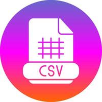 Csv Glyph Gradient Circle Icon vector