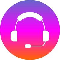 Headset Glyph Gradient Circle Icon vector