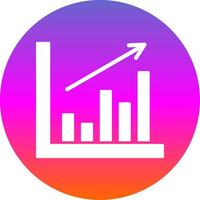 Bar Chart Glyph Gradient Circle Icon vector