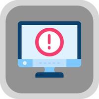 Error Flat Round Corner Icon vector