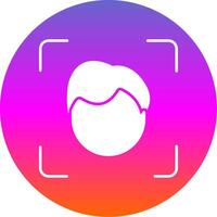 Face Scan Glyph Gradient Circle Icon vector